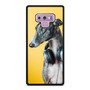 A Greyhound With Headset On Orange Background Samsung Galaxy Note 9 Case Cover