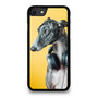 A Greyhound With Headset On Orange Background iPhone SE 2020 Case Cover