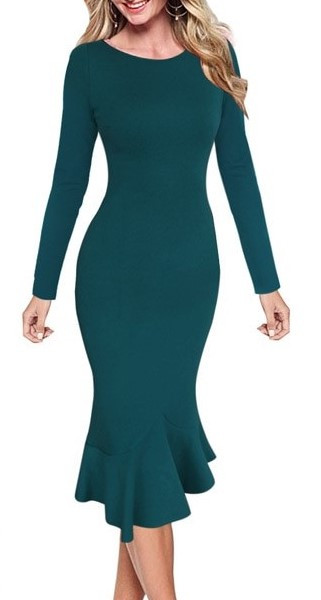 mid calf fitted dresses