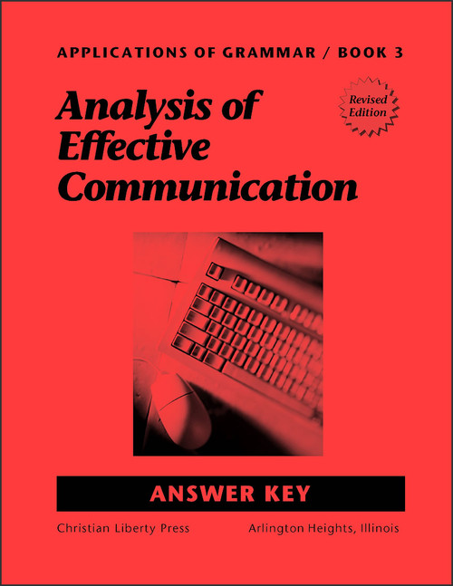 Applications of Grammar Book 3: Analysis of Effective Communication - Answer Key