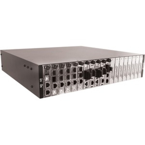 MEDIA CONVERTER CHASSIS- 19-SLOT CHASSIS(CH3) W/ DC PWR SUPPLY
