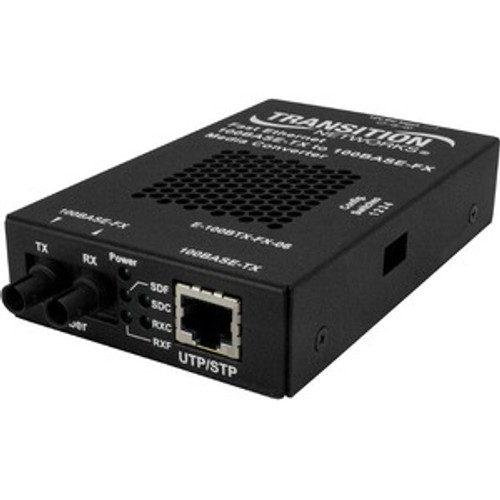 MEDIA CONVERTER - 100BASE-TX RJ-45 TO 100BASE-FX, MM ST, W/ -NA POWER SUPPLY