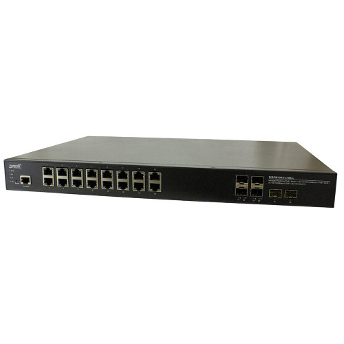 SISPM1040-3166-L-(16) 10/100/1000Base-T PoE+ ports + (4) 100/1000Base-X SFP slots + (2) 1G/10GBase-X SFP+ slots 52V – 57 VDC or 100V – 250VAC