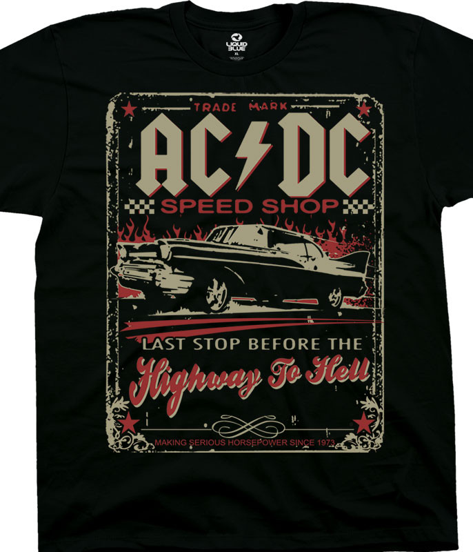 AC/DC Speedshop Black T-Shirt Tee 