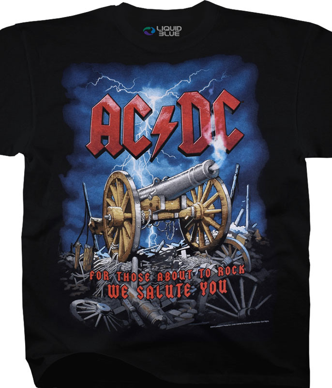 AC/DC Cannon Carnage Black T-Shirt Tee 
