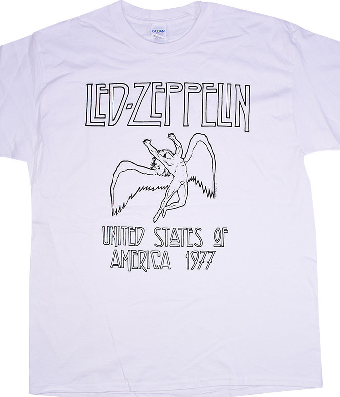 white led zeppelin t shirt