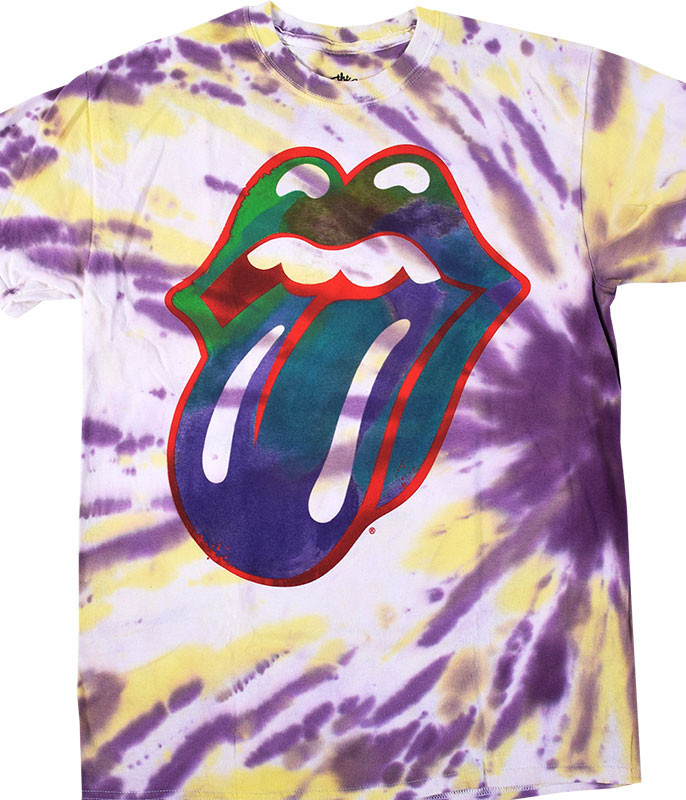Rolling Stones Colored Tongue Tie-DyeT 
