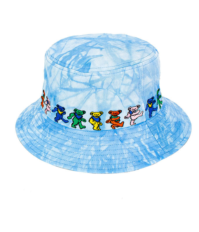 Dancin Bear Tie-Dye Blue Bucket Hat 