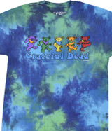 Grateful Dead Dancing Bears Tie-Dye T-Shirt Tee Liquid Blue
