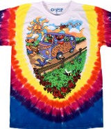 Grateful Dead Summer Tour Bus Tie-Dye T-Shirt Tee Liquid Blue