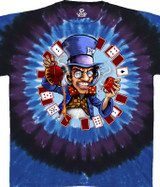 Light Fantasy Mad Hatter Tie-Dye T-Shirt Tee Liquid Blue