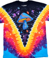 Light Fantasy Space Shrooms Tie-Dye T-Shirt Tee Liquid Blue