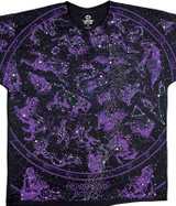Space Constellation Black T-Shirt Tee Liquid Blue