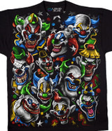 トップス CHALLENGER L/S WASHED CLOWN TEE Street Life Colored Clowns Black T-Shirt Tee Liquid Blue
