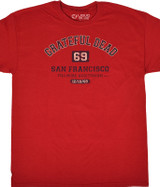 Grateful Dead San Francisco 69 Cedar Red T-Shirt Tee Liquid Blue