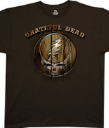 Grateful Dead Dead Brand Brown Athletic T-Shirt Tee Liquid Blue