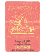 The Vault Grateful Dead 1989 02-10 Backstage Pass Liquid Blue