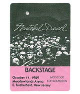 The Vault Grateful Dead 1989 10-11 Backstage Pass Liquid Blue