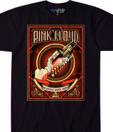 Pink Floyd Wish You Were Here Black T-Shirt Tee Liquid Blue