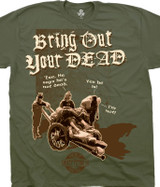 Monty Python Bring Out Your Dead Olive T-Shirt Tee Liquid Blue
