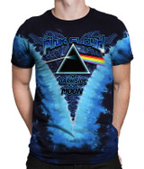 Pink Floyd Dark Side Of The Moon Tie-Dye T-Shirt Tee Liquid Blue