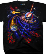 Grateful Dead Steal Your Orbit Black T-Shirt Tee Liquid Blue