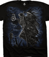 Dark Fantasy Soul Taker Black T-Shirt Tee Liquid Blue