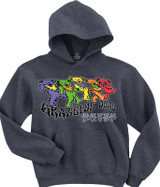 Grateful Dead Trippy Bears Grey Hoodie Liquid Blue