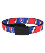 Grateful Dead Lightning Bolt Adjustable Web Belt Black