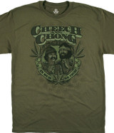 Cheech and Chong In Weed We Trust Green T-Shirt Tee Liquid Blue