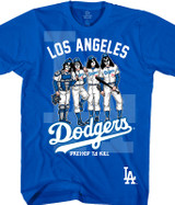 MLB Los Angeles Dodgers KISS Dressed to Kill Blue T-Shirt Tee Liquid Blue