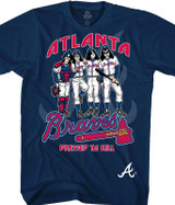 MLB Atlanta Braves KISS Dressed to Kill Navy T-Shirt Tee Liquid Blue