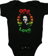 Bob Marley One Love Black Onesie