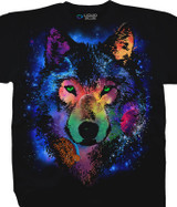 American Wildlife Arctic Wolf Black T-Shirt Tee Liquid Blue