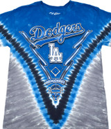MLB Los Angeles Dodgers V Tie-Dye T-Shirt Tee Liquid Blue