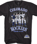 MLB Colorado Rockies KISS Dressed to Kill Black T-Shirt Tee Liquid Blue