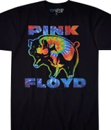 Pink Floyd Psychedelic Pig Black T-Shirt Tee Liquid Blue