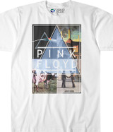 Pink Floyd Classics White Athletic T-Shirt Tee Liquid Blue