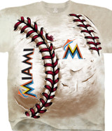 MLB Miami Marlins Hardball Tie-Dye T-Shirt Tee Liquid Blue