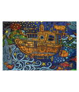 Steampunk Tugboat 3D Tapestry