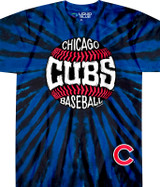 MLB Chicago Cubs Burst Tie-Dye T-Shirt Tee Liquid Blue