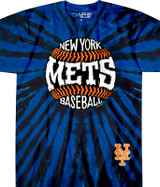MLB New York Mets Burst Tie-Dye T-Shirt Tee Liquid Blue