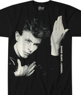 David Bowie Heroes Black Athletic T-Shirt Tee Liquid Blue