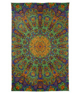 Green Sunburst 3D Tapestry