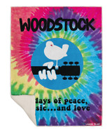 Woodstock Spiral Fleece Throw Blanket Liquid Blue