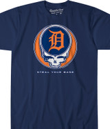 MLB Detroit Tigers GD Steal Your Base Navy Athletic T-Shirt Tee Liquid Blue