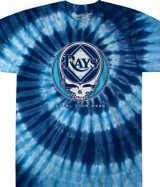 MLB Tampa Bay Rays GD Steal Your Base Tie-Dye T-Shirt Tee Liquid Blue