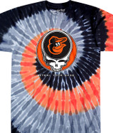 Stitches Adult Baltimore Orioles Orange Tie Dye Short Sleeve T-Shirt