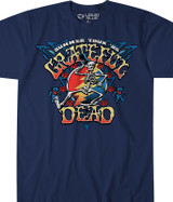 Grateful Dead Strutting Skelly Navy T-Shirt Tee Liquid Blue