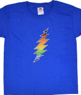 Grateful Dead GD Lightning Bolt Blue T-Shirt Tee Liquid Blue